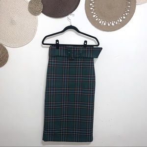 ZARA Highwaist Plaid Pencil Skirt